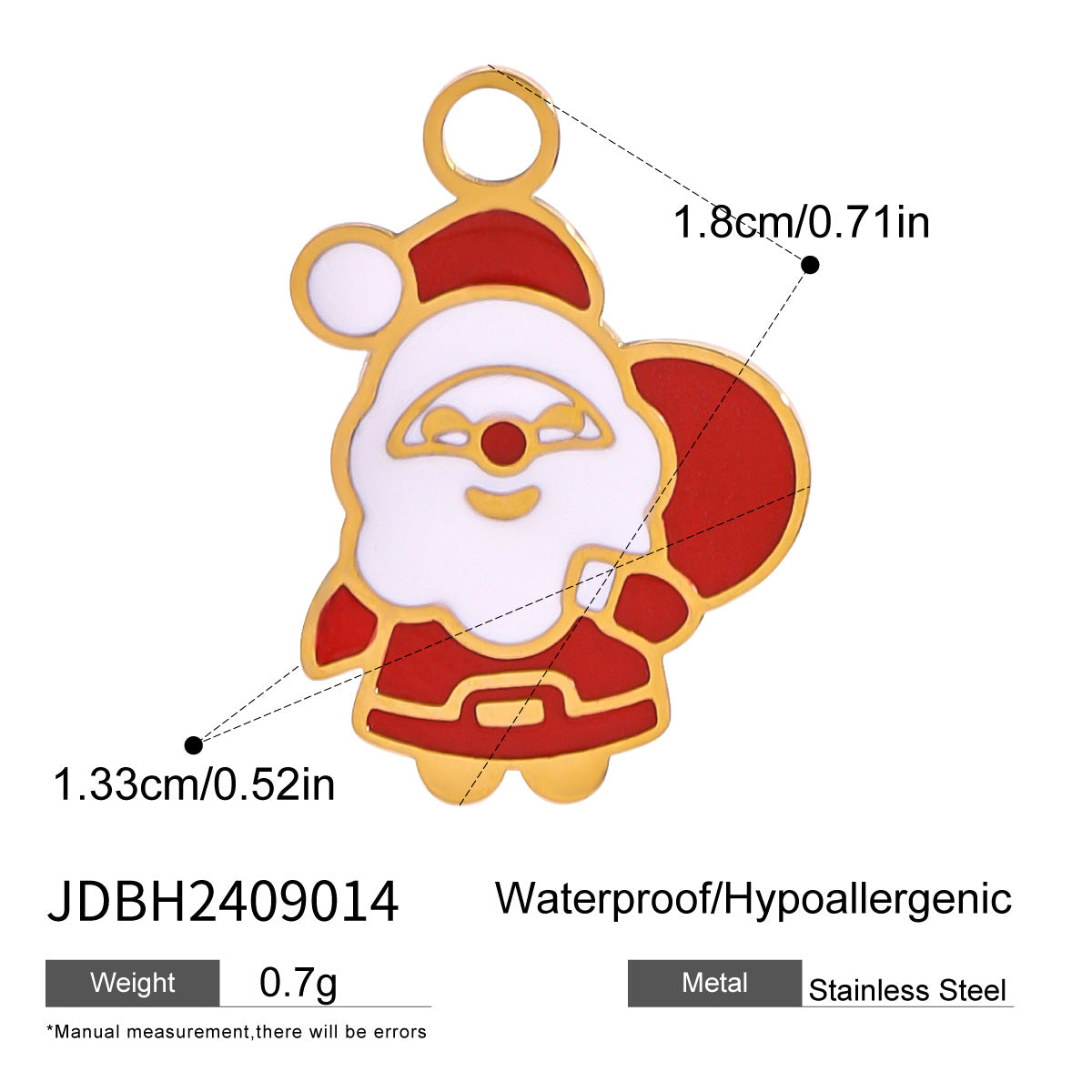 Stainless Steel Christmas Series Jewelry Accessories DIY Pendant