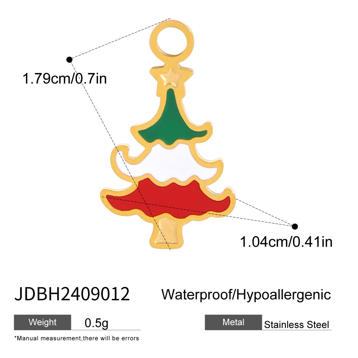 Stainless Steel Christmas Series Jewelry Accessories DIY Pendant