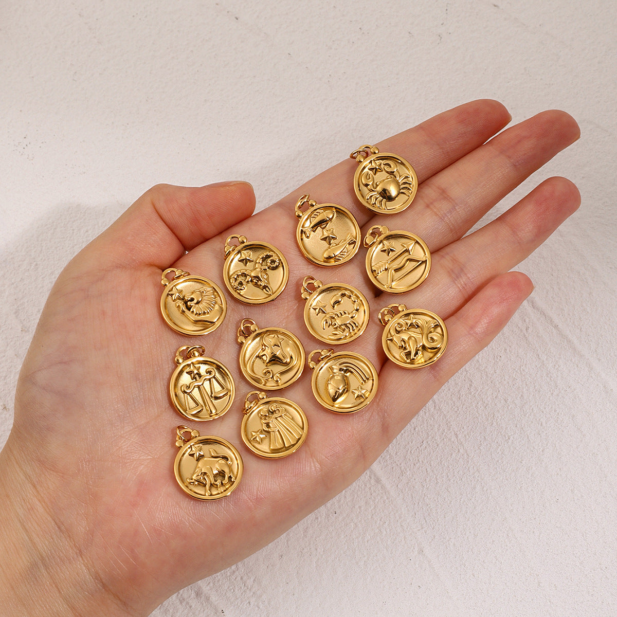 Stainless Steel 18k gold-plated Constellation Jewelry Accessories DIY Pendant