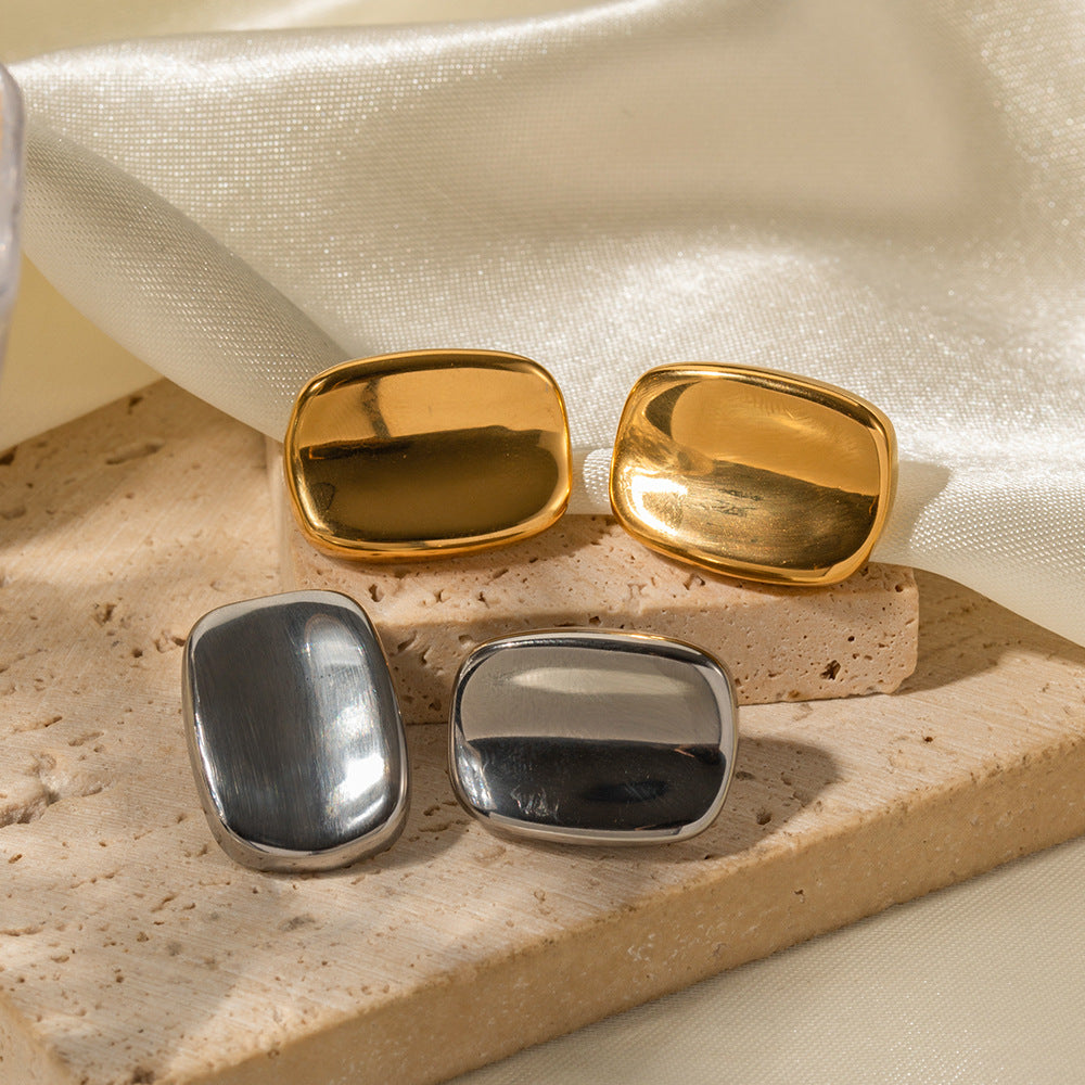 Stainless steel 18k gold-plated earrings