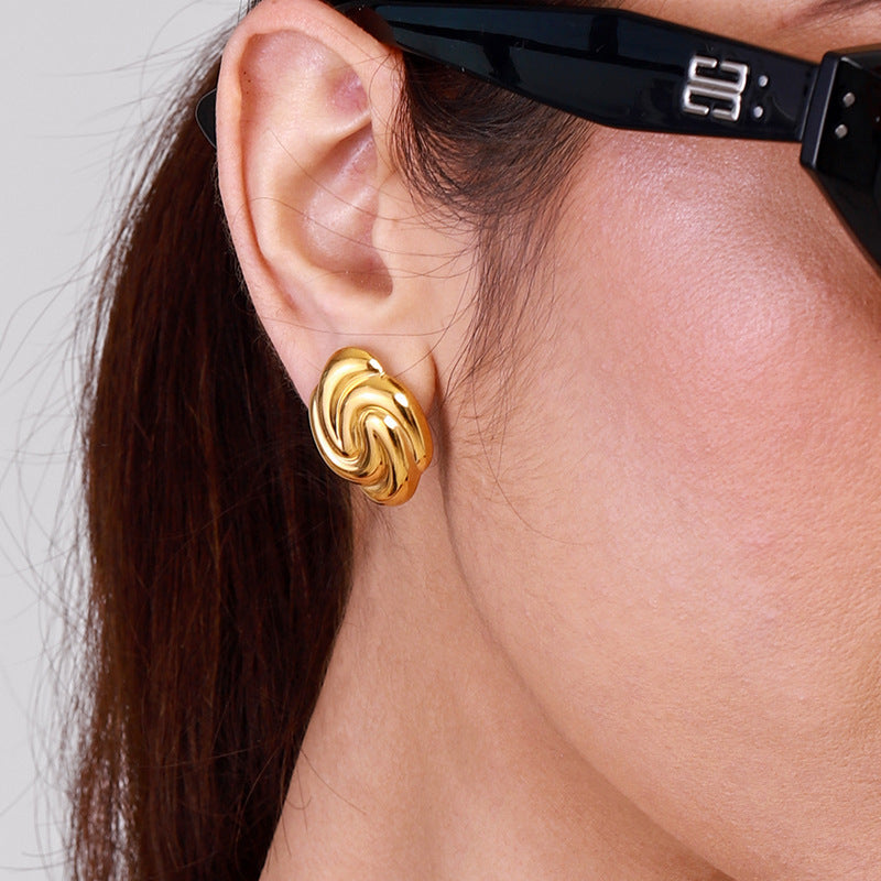 Stainless steel 18k gold-plated earrings