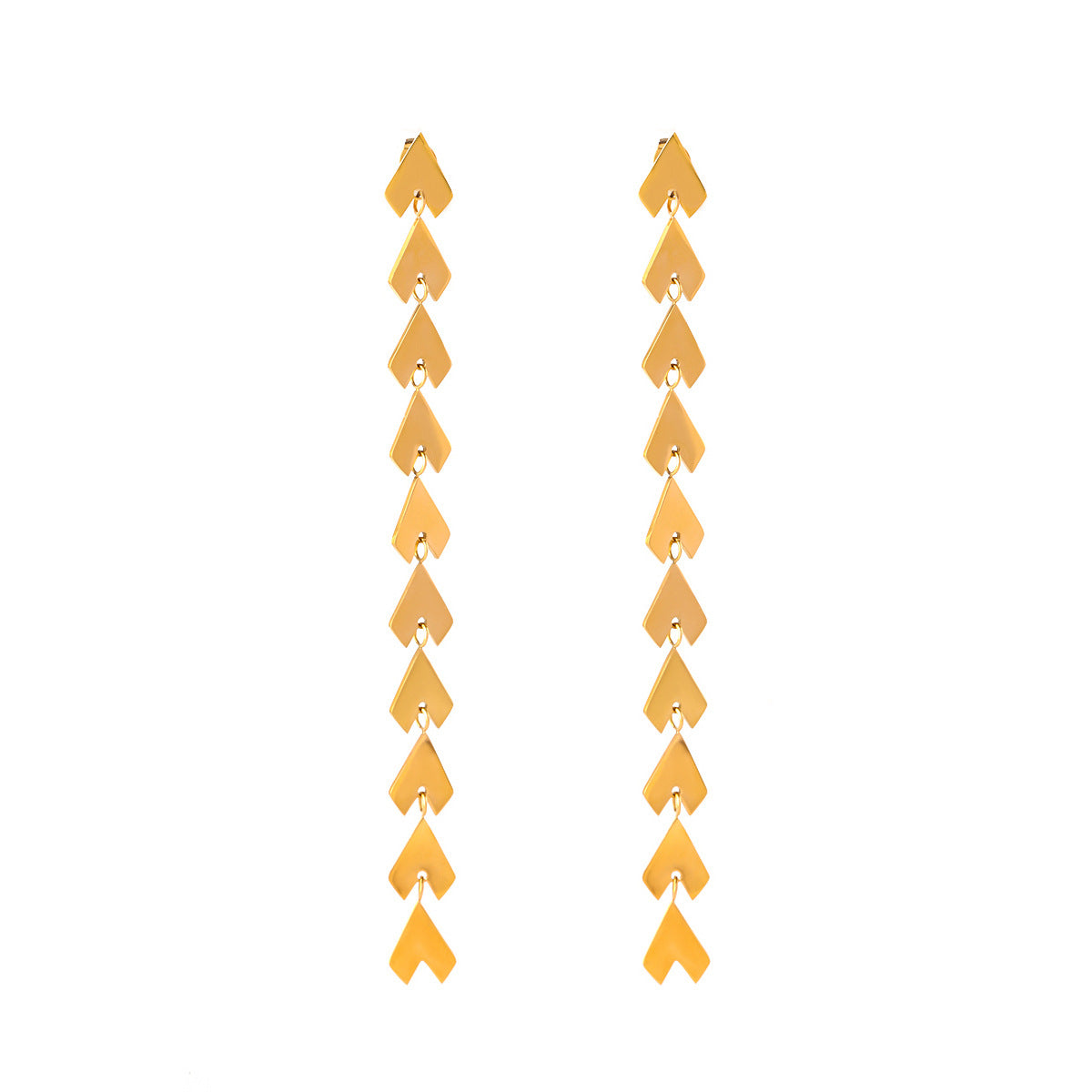 Stainless steel 18k gold-plated tassel earrings