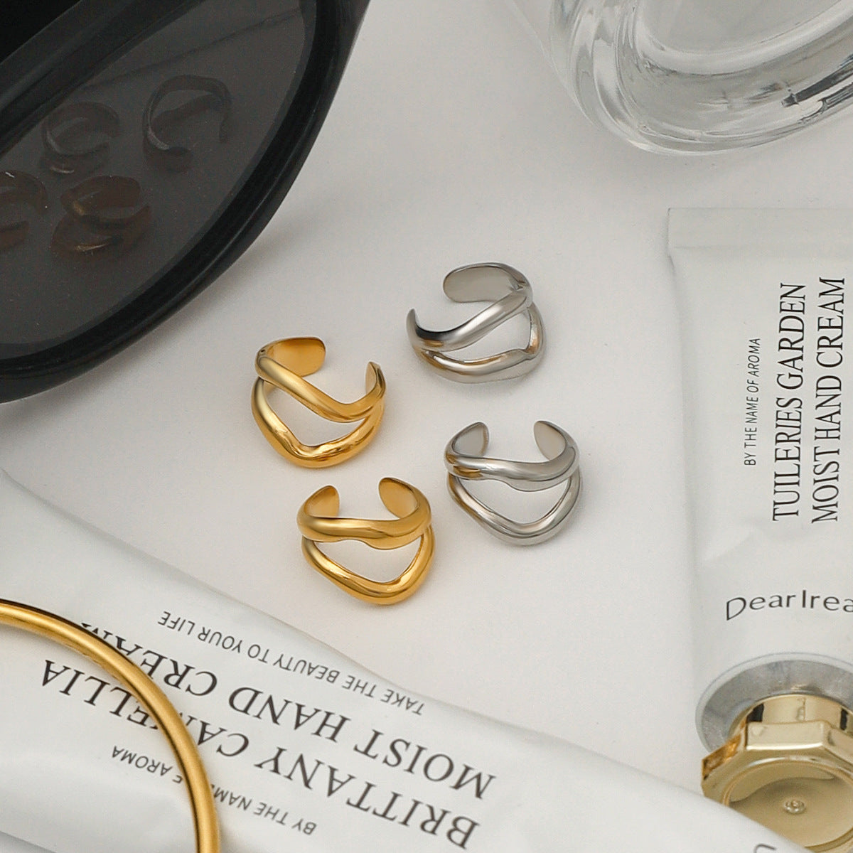 Stainless steel 18k gold-plated helix ear clip