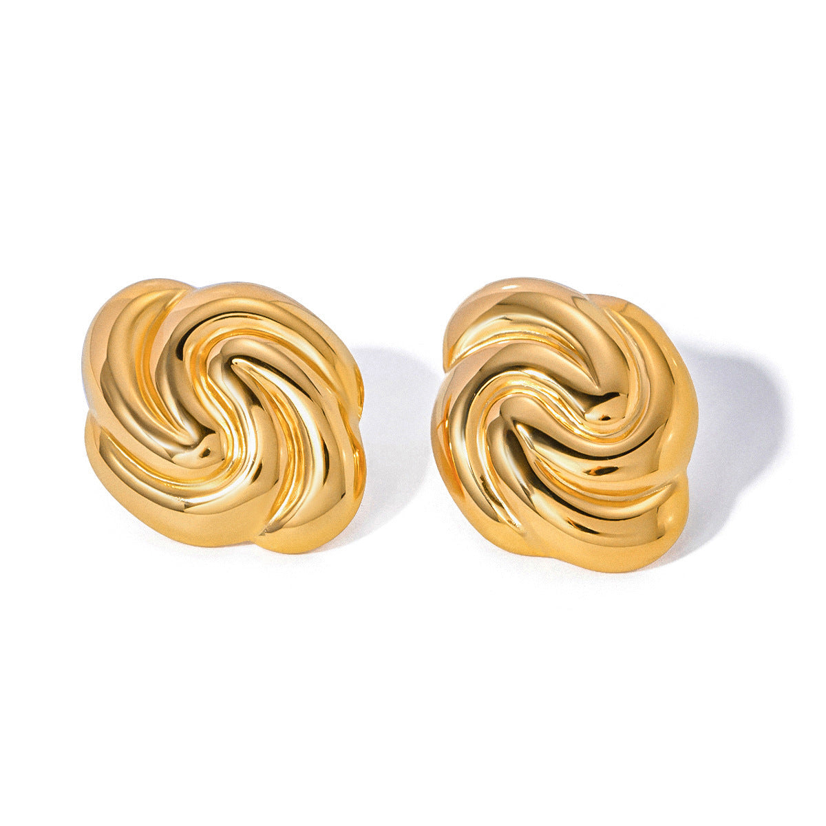 Stainless steel 18k gold-plated earrings