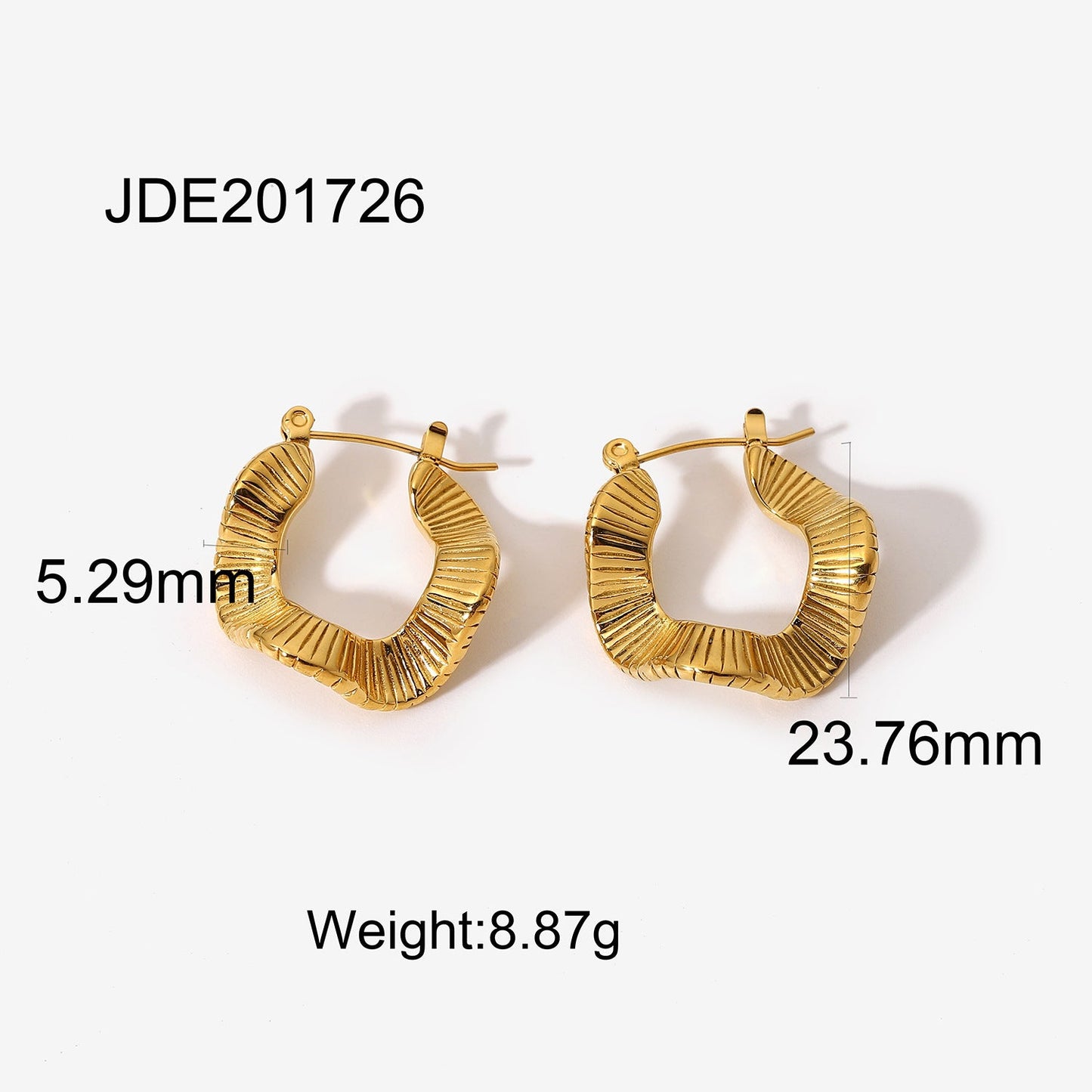 Stainless steel 18k gold-plated earrings