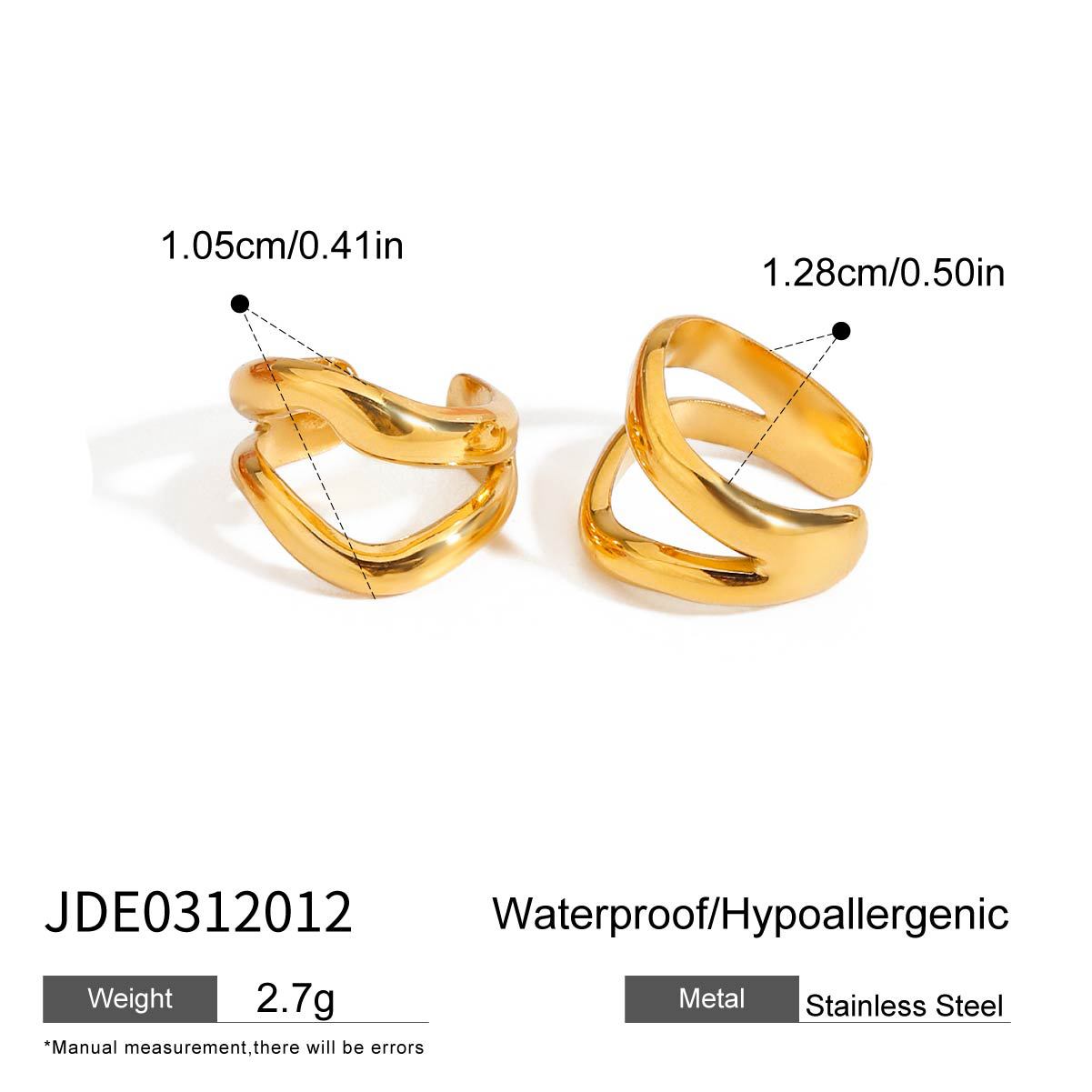 Stainless steel 18k gold-plated helix ear clip