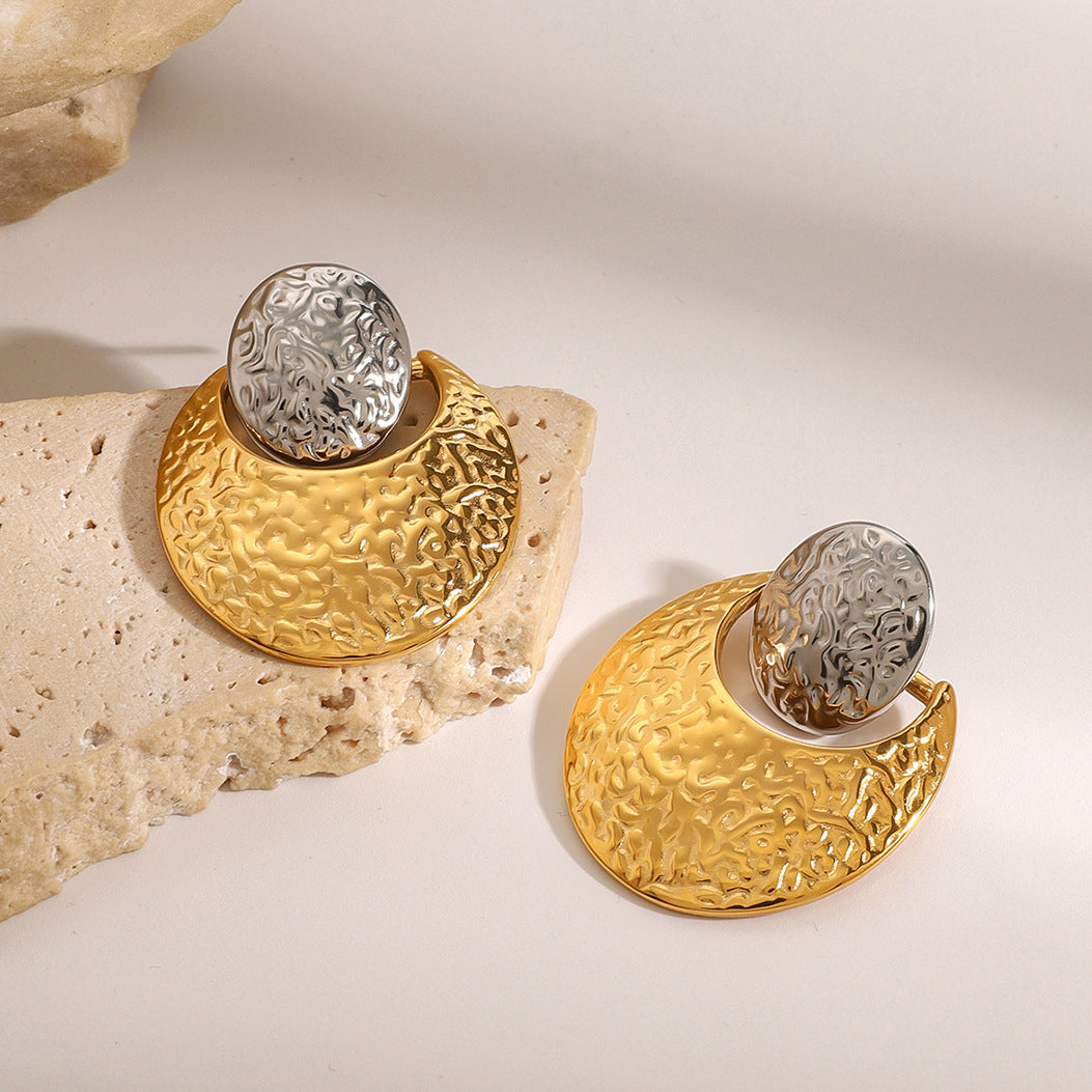 Stainless steel 18k gold-plated earrings