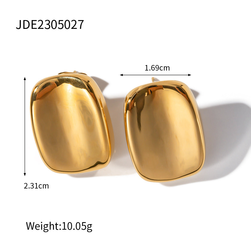 Stainless steel 18k gold-plated earrings
