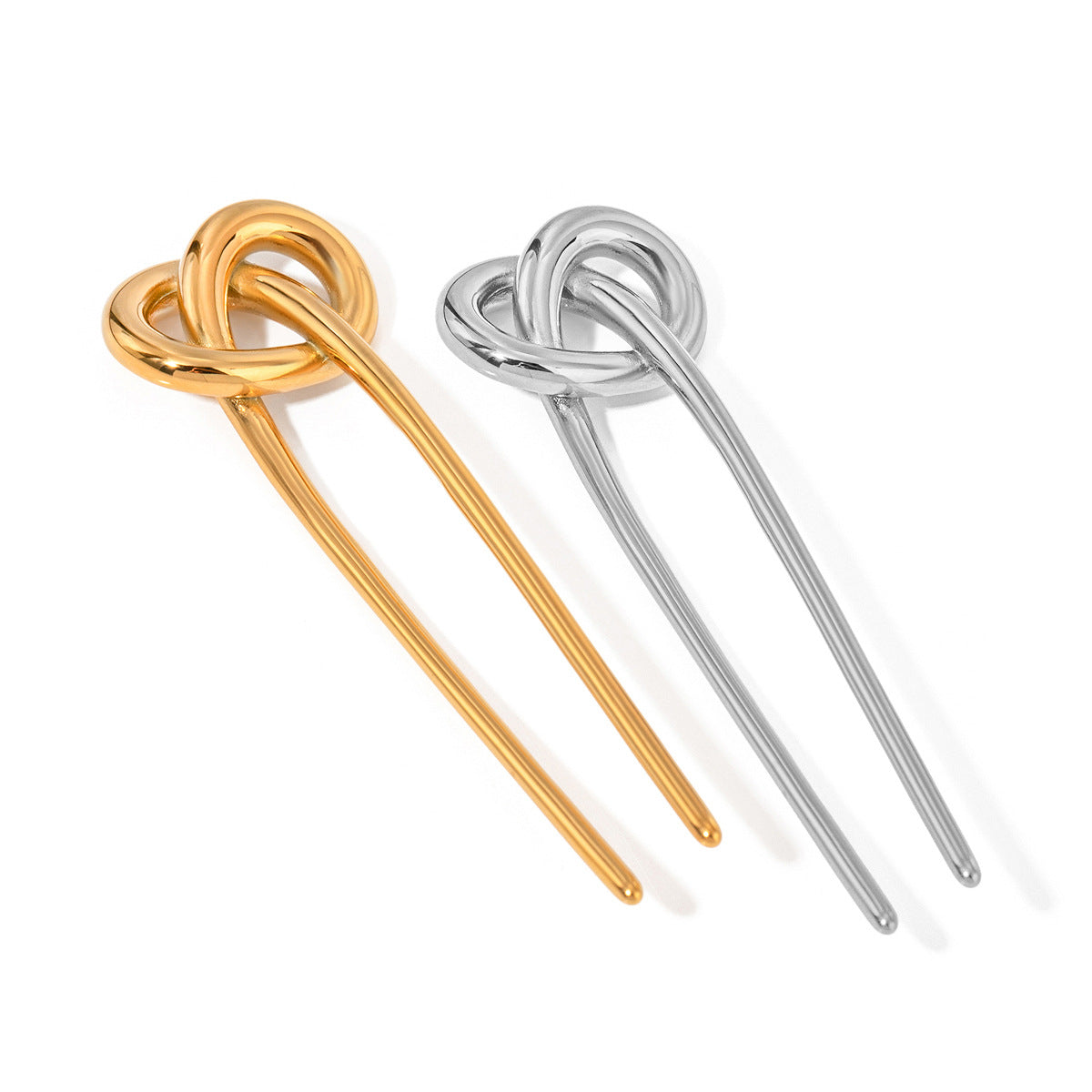 Stainless steel 18k gold-plated hair stick